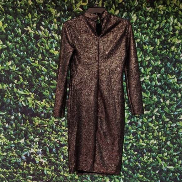 Bodycon front slit glittery dress. - Picture 2 of 7